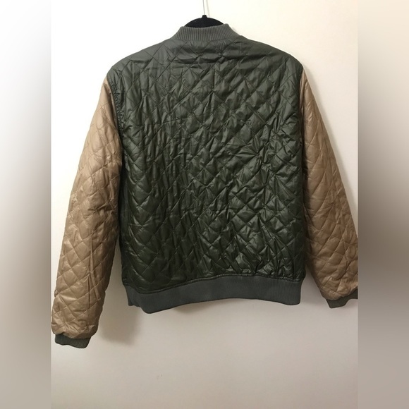 BURTON Womens Cotton Blend Reversible Olive Green Full Zip Bomber Jacket Size M - Picture 9 of 14